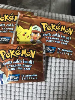 Lot of 5 Vintage Topps Pokemon TV Animation Edition Empty Booster Pack Wrappers - Image 2
