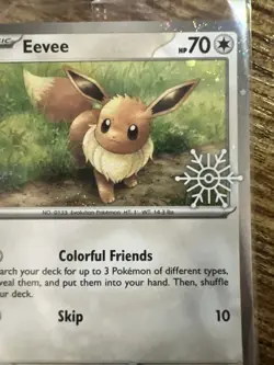 EEVEE 133/165 Pokemon TCG Holiday Calendar 2025 Holo Festive Stamp Promo SEALED - Image 3