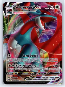 2020 Pokemon TCG SWSH Darkness Ablaze Salamence Vmax Full Art Holo 144/189 NM - Image 1