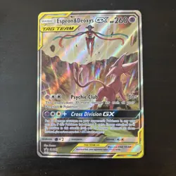 Espeon & Deoxys GX SM240 Sm Holo Tag Team Rare Pokemon TCG - Image 1