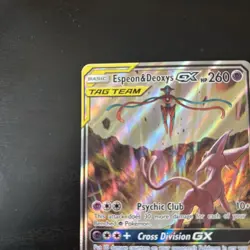 Espeon & Deoxys GX SM240 Sm Holo Tag Team Rare Pokemon TCG - Image 2