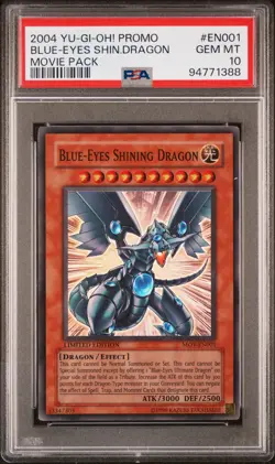 2004 YU-GI-OH! PROMO MOVIE PACK #EN001 BLUE-EYES SHINING DRAGON PSA 10 - Image 1