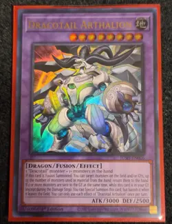 YUGIOH Dracotail Arthalion JUSH-EN006 Ultra Rare Justice Hunters 1st Ed. NM - Image 1