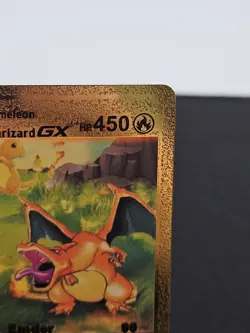 Gold Foil Pokemon Charmander, Charmeleon, & Charizard GX Card HP 450 2020 - Image 3