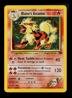Blaine's Arcanine 1/132 Gym Challenge 2000 Holo Rare WOTC Pokemon Card TCG - Image 1