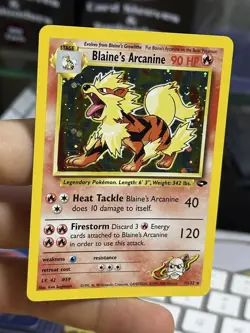 Blaine's Arcanine 1/132 Gym Challenge 2000 Holo Rare WOTC Pokemon Card TCG - Image 4