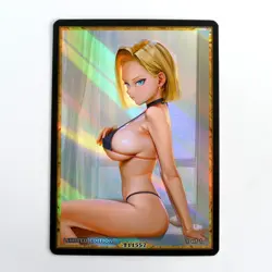 ANDROID 18 Waifu Anime Card LIMITED 1/1 Custom TCG Holo T11557 - Image 1