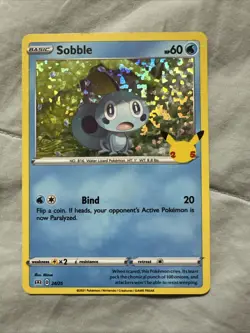 Pokemon Card Sobble 24/25 Holo McDonald’s Set 2021 NM - Image 1