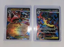 2025 Pokemon Mega Evolution Mega Lucario EX 2 Card Lot 77 & 160 Nm+ - Image 1