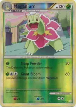 Meganium 26/123 Reverse Holo HGSS HeartGold SoulSilver Pokemon Card NM - Image 1