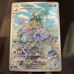 Garbodor 204/182 Sv04: Paradox Rift Holo Pokemon Card Dark Type Full Art - Image 1