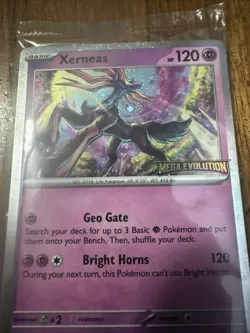 Xerneas 064/132 SEALED Pokemon Mega Evolution Stamped Promo Best Buy Holo Card - Image 3