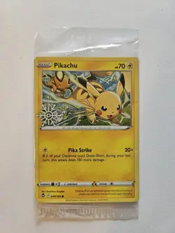 Pikachu 049/195 Holiday Calendar Promo Holo Snowflake Stamped Pokemon Card LP - Image 1