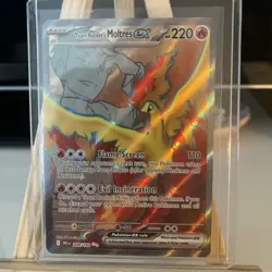 Pokemon TCG Destined Rivals Team Rocket's Moltres EX Full Art Card 208/182 - Image 1