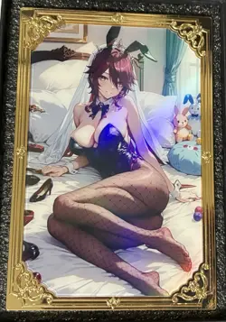 Spicy Vintage Waifu Bunny Pin Up Anime Metal Ornamental Card 🌶🔥 - Image 1