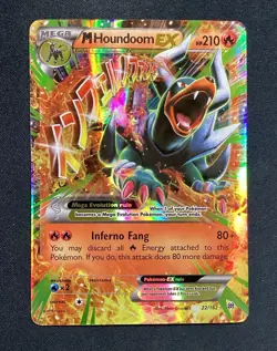 Pokemon TCG Mega-Houndoom-EX Holo Rare Card Breakthrough 22/162 LP - Image 1