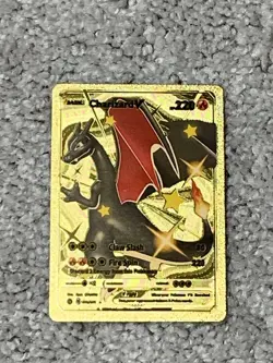 Pokemon Charizard V HP220 Claw Slash Fire Spin Gold Foil Fan Art Card - Image 1