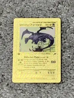 Pokemon Shining Charizard HP100 #107/105 First Edition Gold Foil Fan Art Card - Image 1