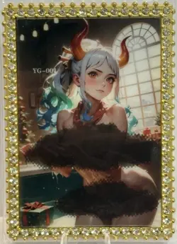 One Piece Sexy Yamato Jewel Gold Frame Acrylic Layered Card, # 91/110 🔥 - Image 1
