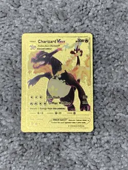 Pokemon Charizard VMax HP330 Claw Slash Gold Foil Display Card - Image 1