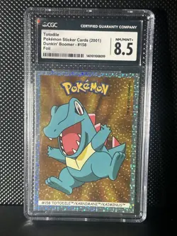 POKEMON Sticker Cards 2001 HOLO FOIL TOTODILE DUNKIN BOOMER MINT+ POP 2 - Image 1
