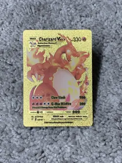 Pokemon Charizard VMax HP330 Claw Slash Gold Foil Fan Art Card NM+ - Image 1