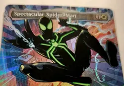 (Borderless) Spectacular Spider-Man 0238 Stealth Suit Textured Foil MTG - Image 4