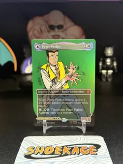 Peter Parker (0232) (Borderless) MTG Marvel's Spider-Man Foil Near Mint - Image 1