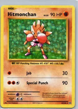 Pokemon TCG Hitmonchan 62/108 Evolutions Holo NM - Image 1