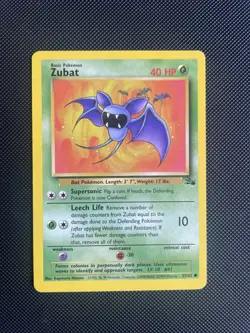 Zubat - 57/62 - Common - Fossil - Unlimited - Pokemon - NM/LP - Image 1