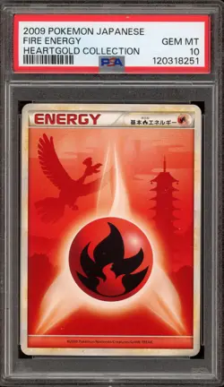 Pokemon Fire Energy HeartGold Coll. Japanese PSA 10 Gem Mint - Image 1