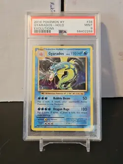 Pokemon TCG XY GYARADOS (34/108) Holo Evolutions. PSA 9 - Image 1