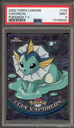 Pokemon Topps Chrome Vaporeon #134 PSA 9 Mint - Image 1