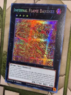 YuGiOh INFERNAL FLAME BANSHEE Prismatic Secret Rare MP24-EN120 - Image 1