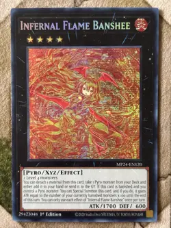 YuGiOh INFERNAL FLAME BANSHEE Prismatic Secret Rare MP24-EN120 - Image 2
