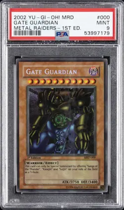 2002 YU-GI-OH! MRD-METAL RAIDERS 1ST ED #000 GATE GUARDIAN PSA 9 - Image 1