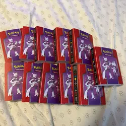 Lot Of 11 - Pokemon 2015 Collector Mini Album Binder Mewtwo (Holds 60 Cards) - Image 1