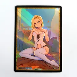 ANDROID 18 Waifu Anime Card LIMITED 1/1 Custom TCG Holo T11559 - Image 1