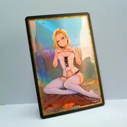 ANDROID 18 Waifu Anime Card LIMITED 1/1 Custom TCG Holo T11559 - Image 2