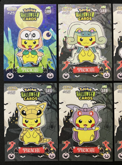 Pokemon Collectoons Halloween Card Lot Pikachu Poncho 8 Cards - Image 4