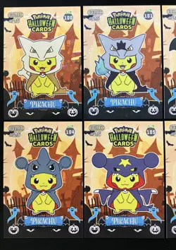Pokemon Collectoons Halloween Card Lot Pikachu Poncho 8 Cards - Image 4
