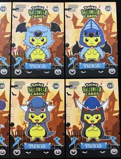 Pokemon Collectoons Halloween Card Lot Pikachu Poncho 8 Cards - Image 5