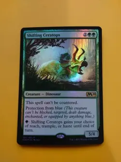 Shifting Ceratops. rare foil dinosaur Core Set 2020. M20. MTG Card. - Image 1