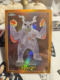 Metazoo Topps Chrome Lava Bear Orange Refractor 04/25 Card #36 - Image 1