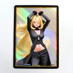 CYNTHIA Waifu Anime Card LIMITED 1/1 Custom TCG Holo Goddess Story ACG T11579 - Image 1