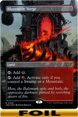 1x - Blazemire Verge - FOIL BORDERLESS #329 - Duckmourn: House of Horror NM MTG - Image 1