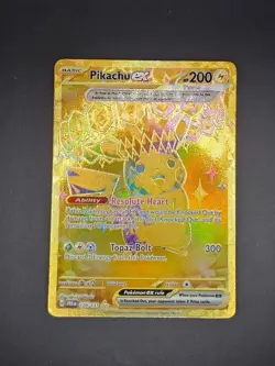 Pokemon TCG Pikachu EX 179/131 Prismatic Evolutions Secret Rare Card Gold - Image 1