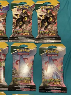Pokemon TCG Evolving Skies Sleeved Booster Pack Art Bundle Set of 10 sleeved pks - Image 2