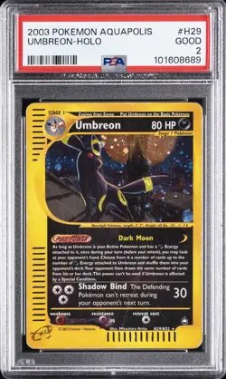 2003 POKEMON AQUAPOLIS #H29 UMBREON-HOLO PSA 2 - Image 1
