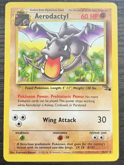Aerodactyl 16/62 Pokemon TCG WOTC Base Set Fossil Non Holo LP - Image 1